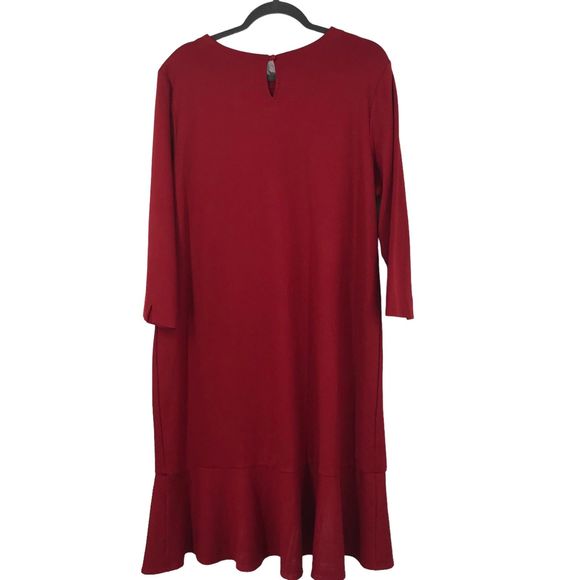 NWT J.Jill Pointe XLT True Red Dress, Simple, Minimalist, Holiday, Christmas - Picture 6 of 8